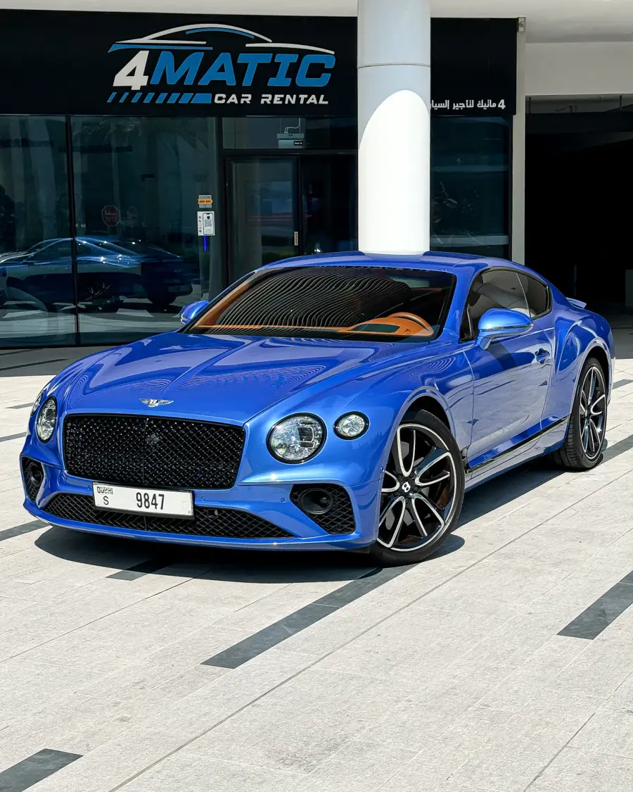 Аренда Bentley GT синего цвета 2022 года в Дубае в аренду в Дубай, ОАЭ — Bentley — фото 1 из 3