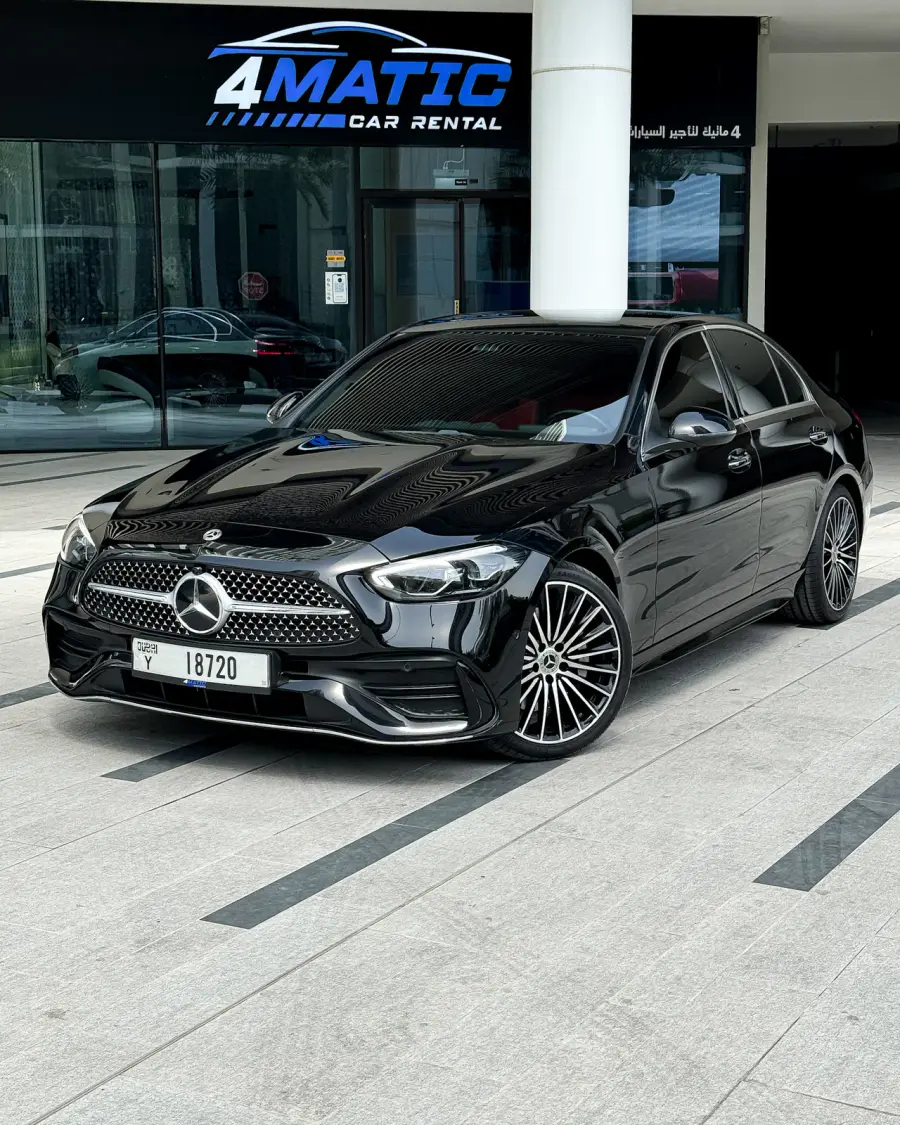 Rent Mercedes C200 Black Luxury Sedan 2022 in Dubai — Mercedes-Benz — photo 1 of 3
