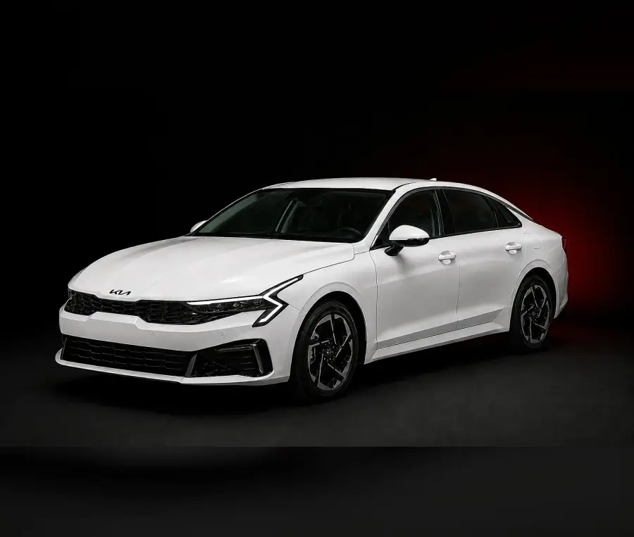 Rent Kia K5 White 2024 in Dubai — photo 1 of 4