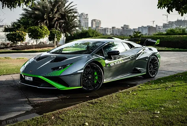 Rent Lamborghini Huracan STO Grey in Dubai — photo 2 of 7
