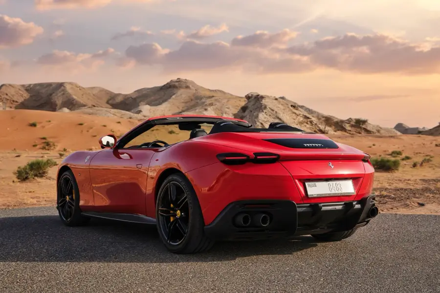 Rent Ferrari Roma Spyder Red in Dubai — photo 2 of 5