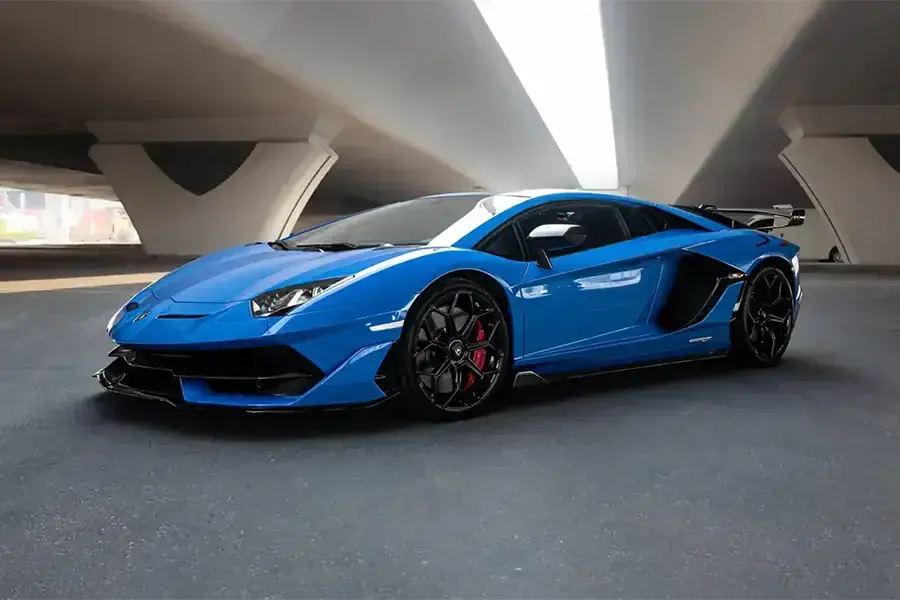Rent Lamborghini Aventador SVJ Blue in Dubai — photo 2 of 8