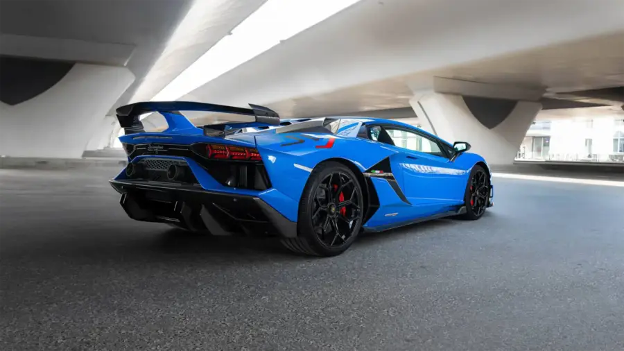 Rent Lamborghini Aventador SVJ Blue in Dubai — photo 3 of 8