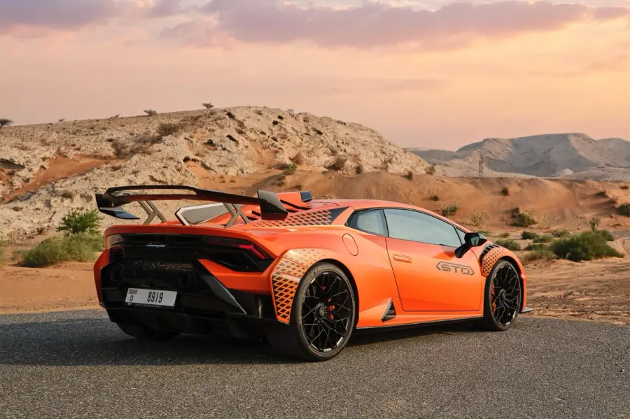 Rent Lamborghini Huracan STO Orange in Dubai — photo 2 of 5
