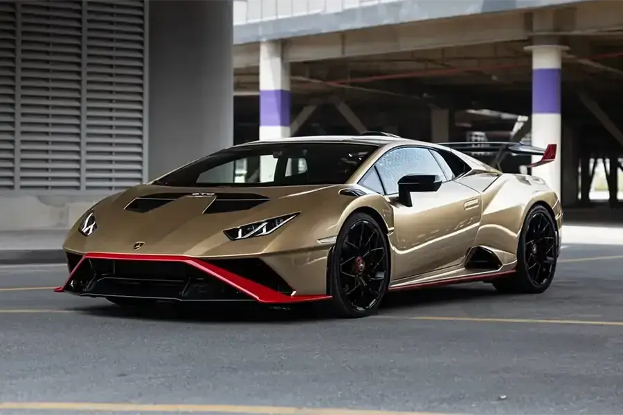 Rent Lamborghini Huracan STO Gold in Dubai — photo 2 of 9