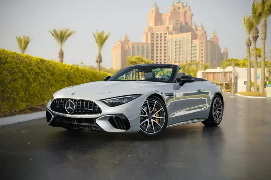 Rent Mercedes-Benz SL63 Silver in Dubai — photo 2 of 8