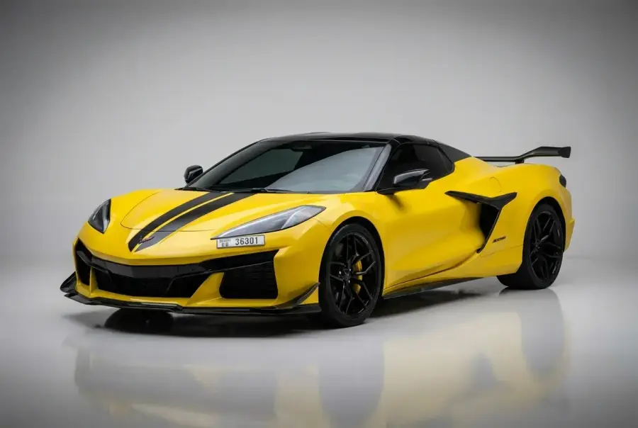 Rent Chevrolet Corvette Z06 Yellow 2025 in Dubai — photo 1 of 6