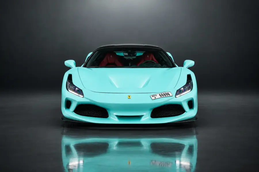 Rent Ferrari F8 Tributo Blue 2020 in Dubai — photo 2 of 11