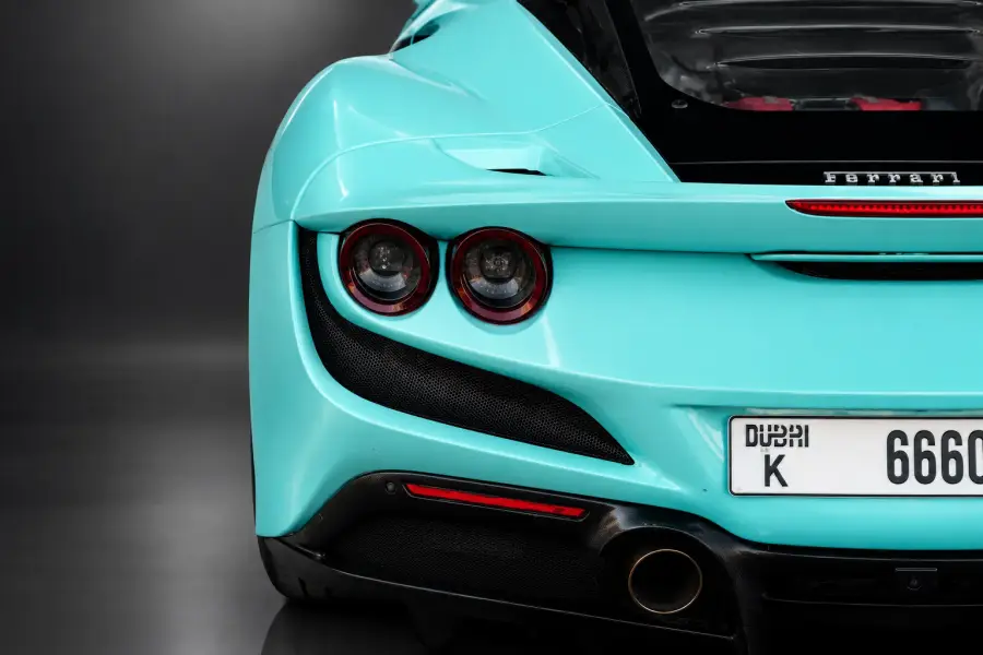 Rent Ferrari F8 Tributo Blue 2020 in Dubai — photo 6 of 11