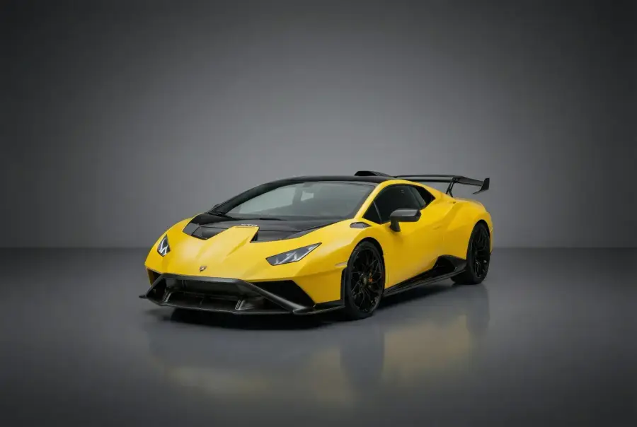 Rent Lamborghini Huracan STO Yellow 2024 in Dubai — photo 3 of 5