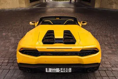 Rent Lamborghini Huracan Spyder Yellow 2017 in Dubai — photo 3 of 6