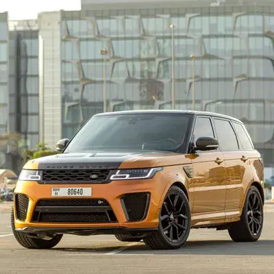 Rent Range Rover SVR Orange 2019 in Dubai — Land Rover — photo 1 of 5