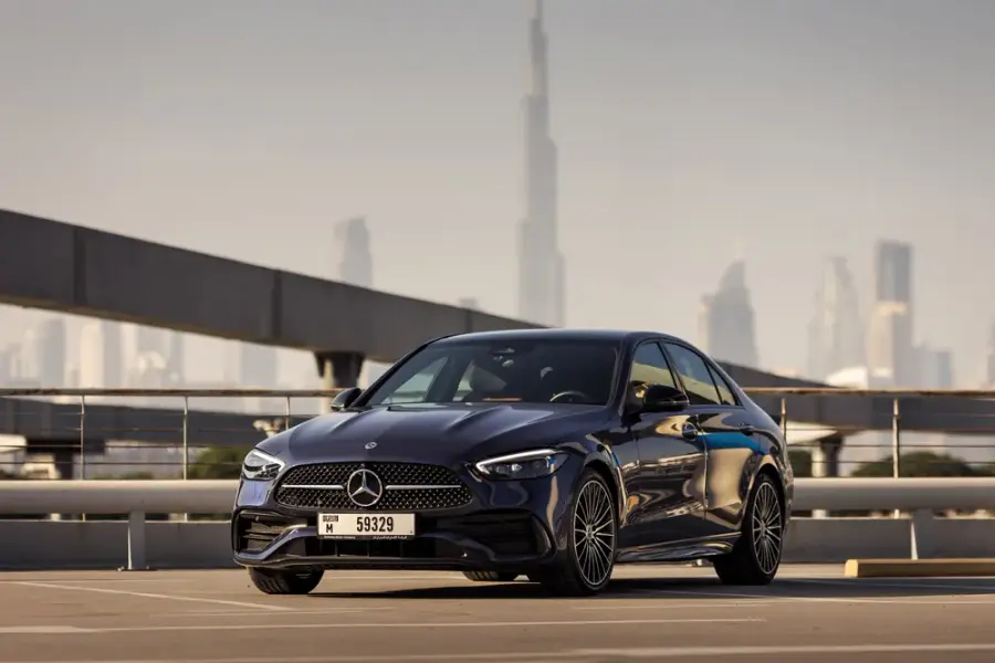 Rent Mercedes C200 Blue 2024 in Dubai — Mercedes-Benz — photo 1 of 3