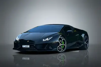 Dubai'de 2024 Siyah Lamborghini Huracan EVO Spyder Kiralayın